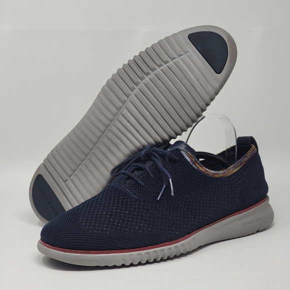 Cole Haan ZeroGrand Shoes Mens Size 12 M  Navy Knit Oxford Lightweight Pre-owned - Picture 1 of 10